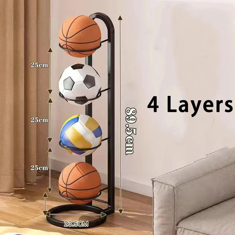 2/3/4/5 camadas rack de armazenamento de basquete indoor crianças bolas colocadas rack futebol vôlei basquete titular bolas suporte de metal