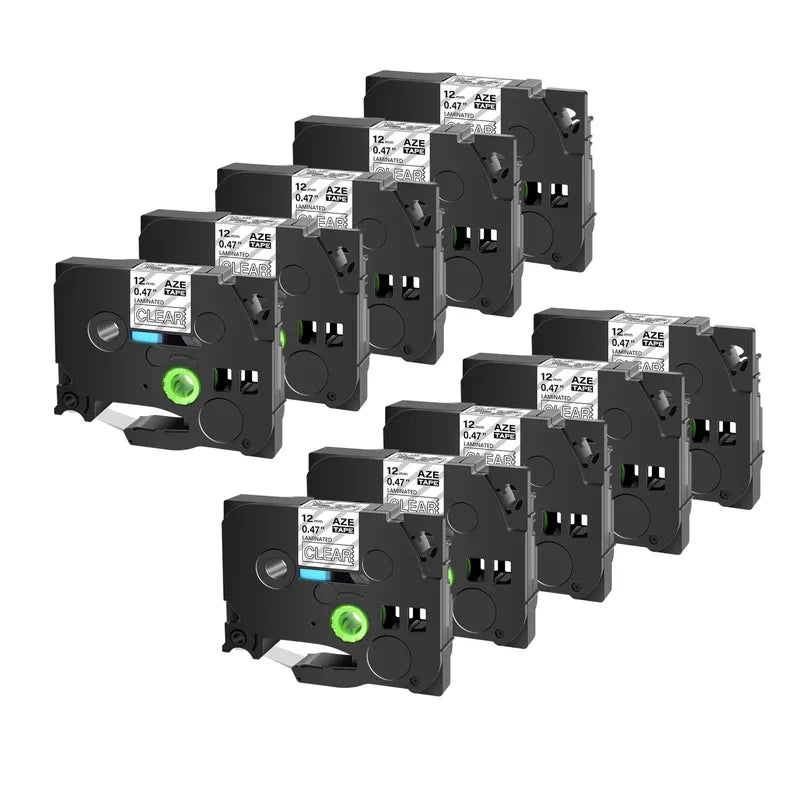GREENCYCLE 10PCS TZe231 241 251 335 Ribbon Compatible for Brother Ptouch Maker Black on white Label tape 6mm 9mm 12mm 18mm 24mm