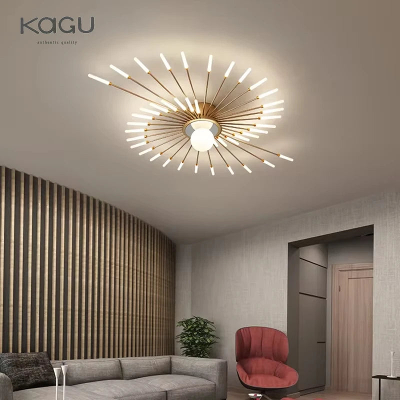 Kagu luzes de teto modernas led lustre iluminação interna para quarto hall sala de estar quarto infantil lâmpadas acrílicas quadro de fixação 175-260v