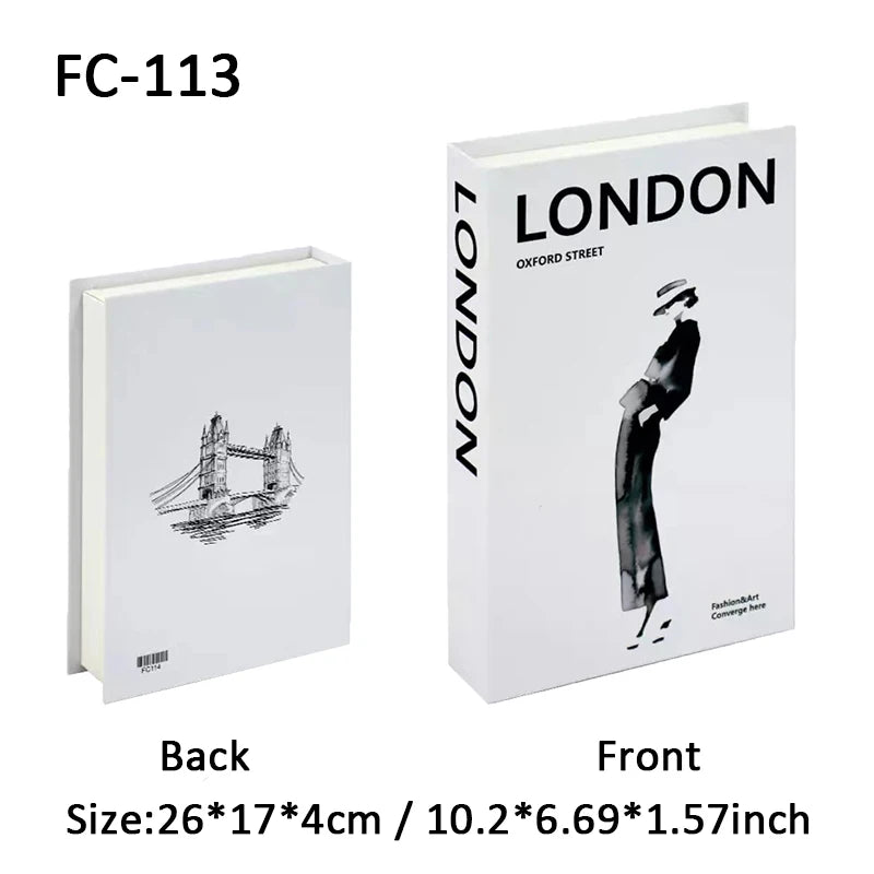 Caixa de armazenamento de livro falso que pode ser aberta, livros decorativos de luxo, mesa de café, ornamento, prateleira de quarto, decoração nórdica de interiores, decoração de casa
