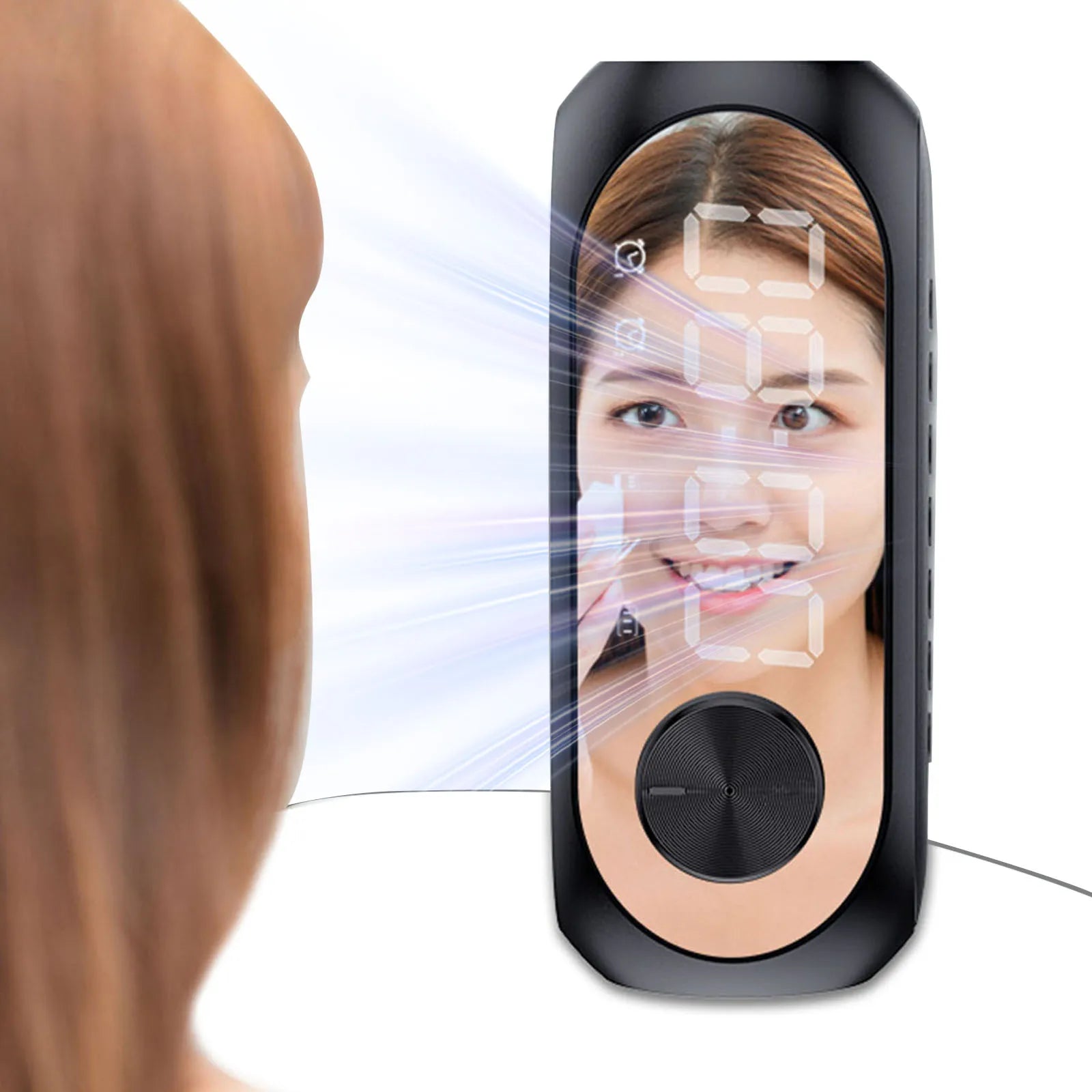 Alto-falante sem fio rgb bt com despertador, caixa de som estéreo portátil, rádio recarregável, reprodutor de música fm para festa, viagens ao ar livre