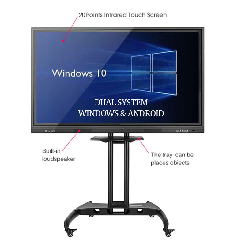 Factory price 86 inches tempered glass large size classroom school digital touch screen interactive digital whiteboard