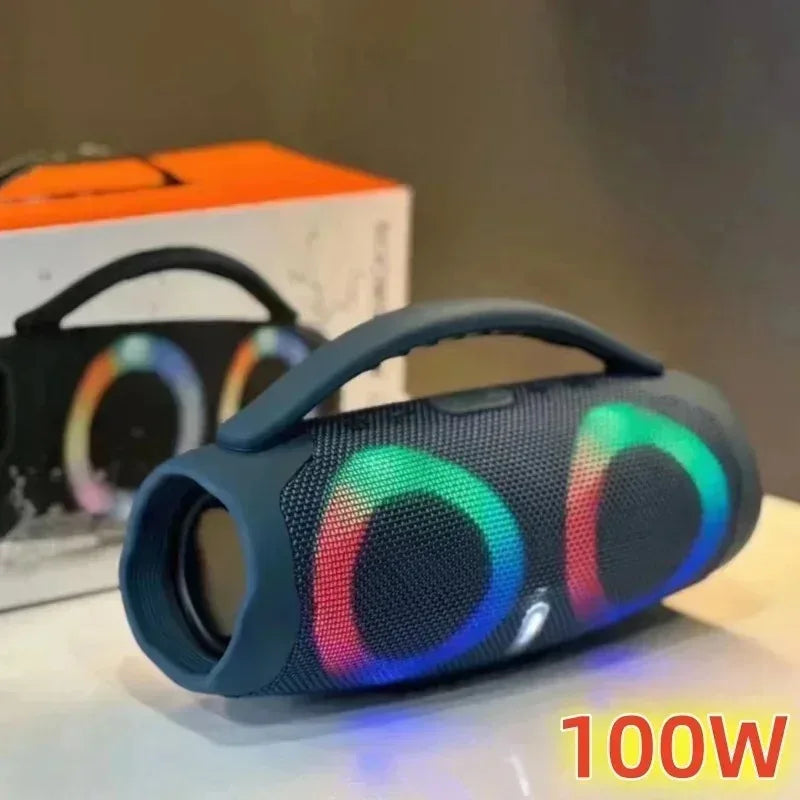 Alta fidelidade sem fio bluetooth alto-falante portátil à prova dwaterproof água coluna de som alta potência estéreo surround rgb subwoofer caixa de som tws/usb