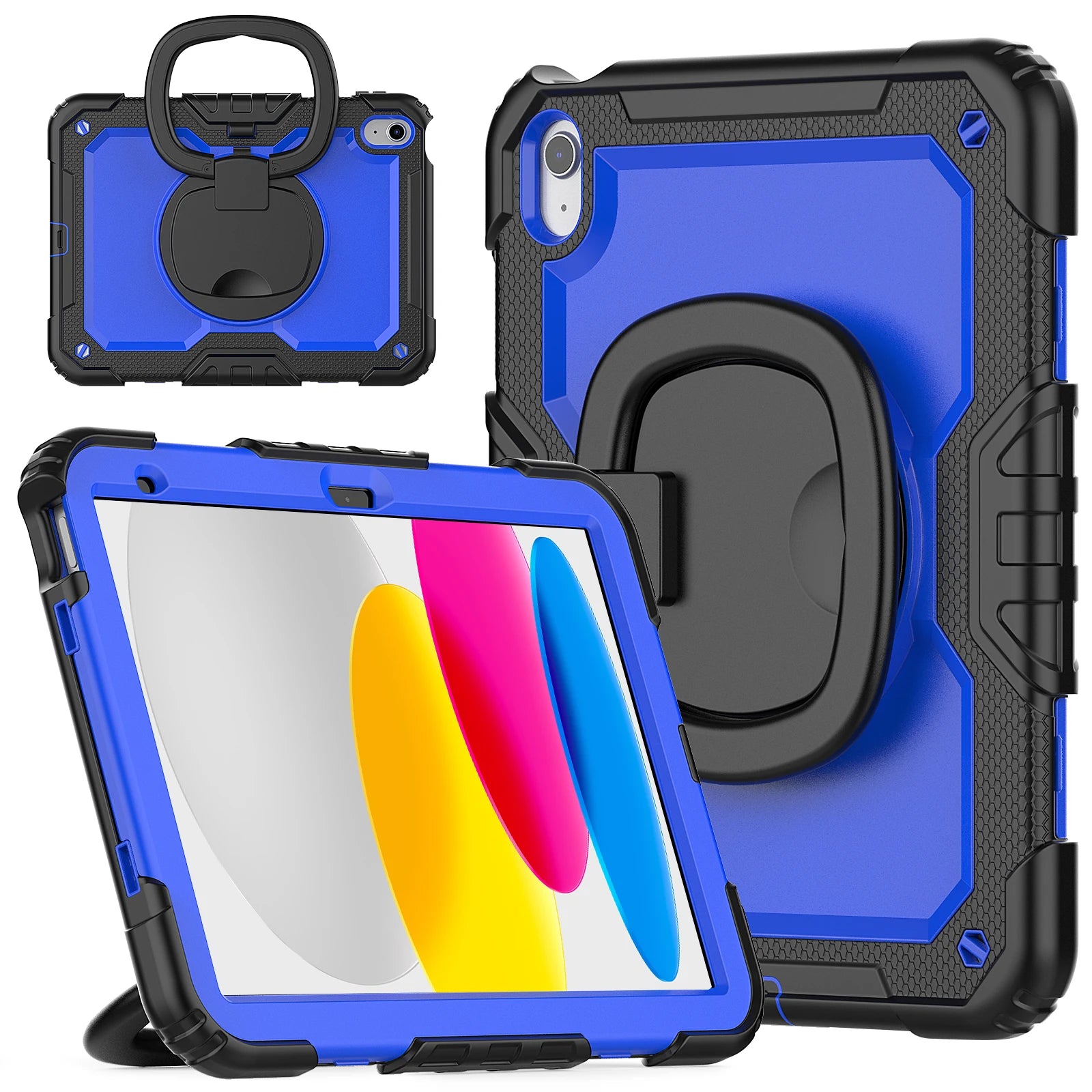 Capa com Alça Universal para iPad A16 2025 11ª Geração 10.9 2022 10ª Geração. Com Alça de Ombro, Suporte Giratório 360°, Capa Híbrida para Crianças