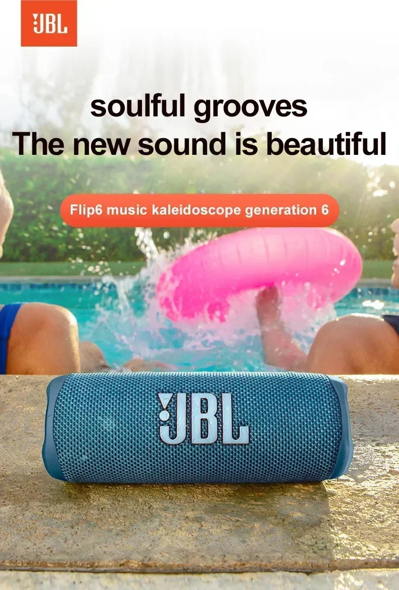 Original jbl flip 6 sem fio bluetooth alto-falante portátil ipx7 à prova dwaterproof água ao ar livre estéreo baixo música faixa com tweeter independente