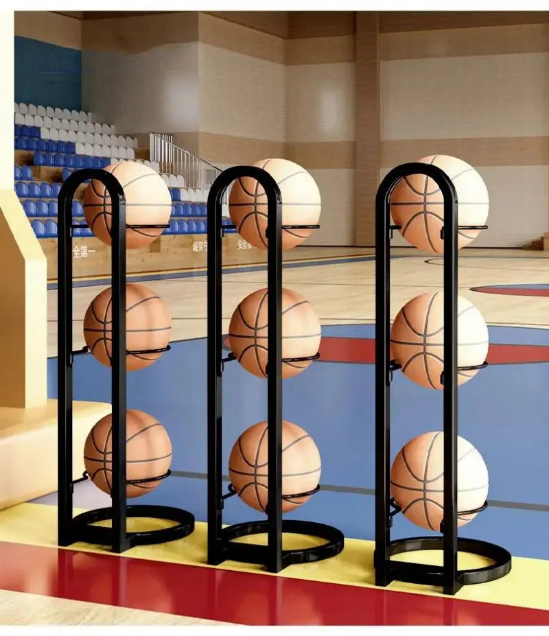 2/3/4/5 camadas rack de armazenamento de basquete indoor crianças bolas colocadas rack futebol vôlei basquete titular bolas suporte de metal