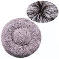 Cama redonda de pelúcia longa super macia, casa de dormir quente para cães e gatos médios, 40-90cm, inverno
