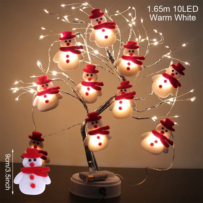 Boneco de neve natal led guirlanda luz da corda feliz natal decorações para casa 2024 cristmas árvore ornamento natal navidad presentes
