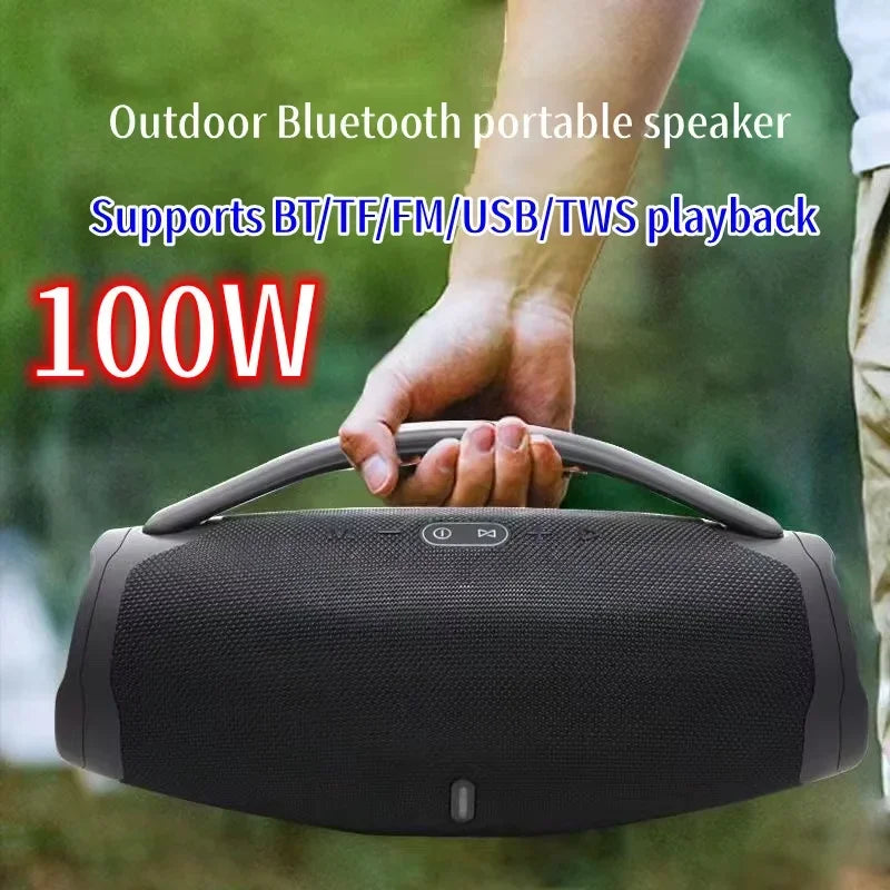 Portátil à prova dwaterproof água 100w de alta potência bluetooth alto-falante rgb luz colorida sem fio subwoofer estéreo surround subwoofer boombox