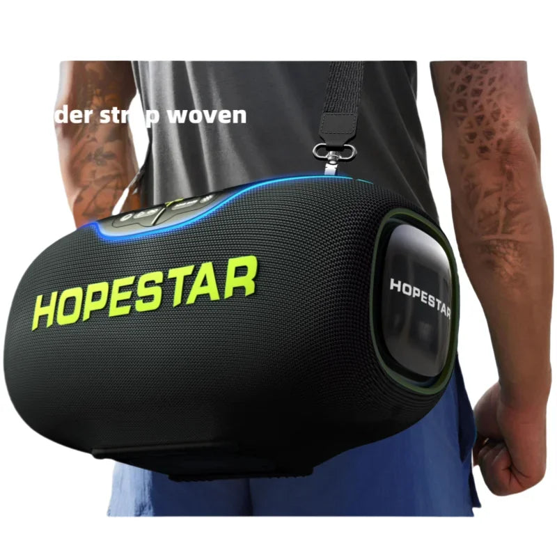 Hopestar a80 alto-falante profissional ao ar livre sem fio baixo subwoofer alto portátil leitor de áudio alto-falante com microfone
