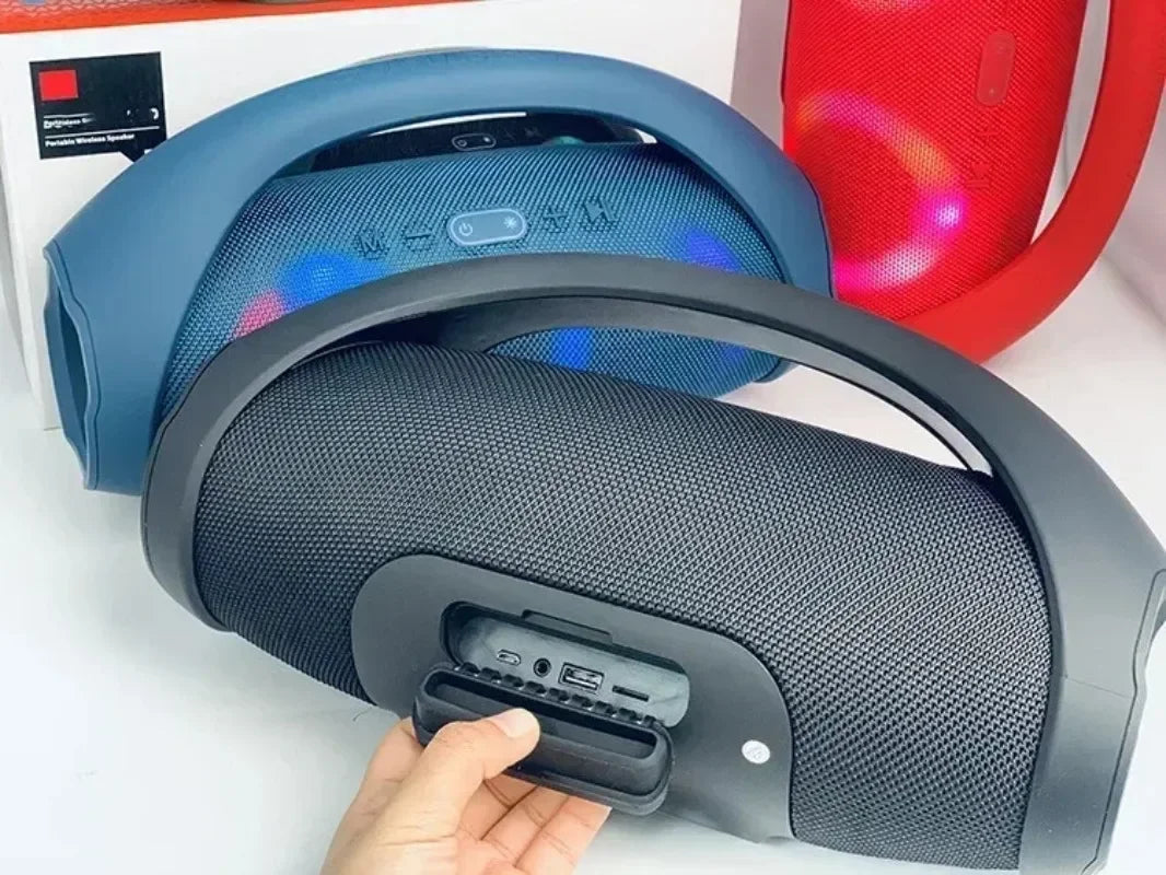 Portátil à prova d100 água 100w de alta potência bluetooth alto-falante rgb luz colorida sem fio subwoofer 360 estéreo surround tws fm boom box