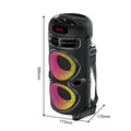 Zqs42106 portátil duplo alto-falante bluetooth de 4 polegadas carregamento sem fio de longo alcance bt/usb/tf/aux/microfone/fm/matrômokê colorido ao ar livre