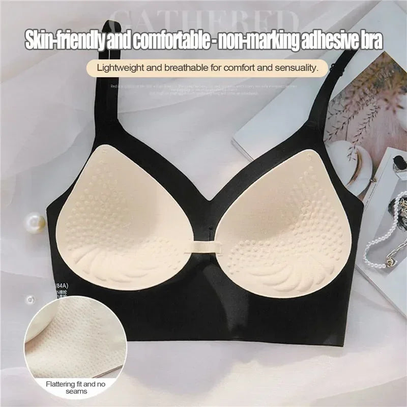 Sutiã invisível feminino profundo u mergulho sutiãs sem costas para vestidos lingerie sexy com alça transparente push up sem alças underwea