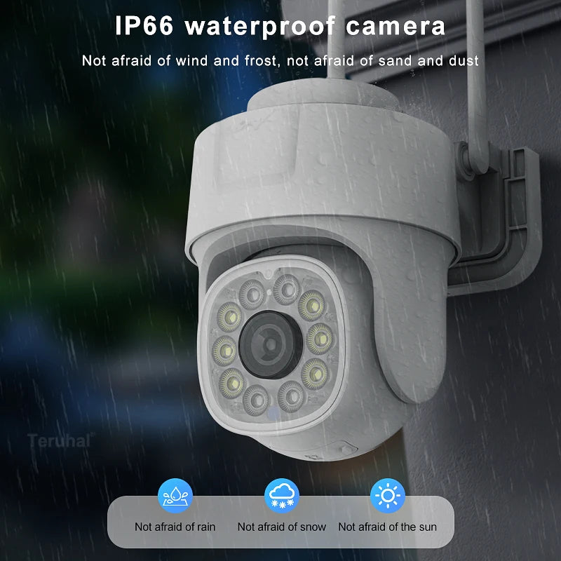 Câmera de Segurança IP Sem Fio 1080P HD para Exterior com Visão Noturna, Câmera de Vigilância Residencial à Prova d'Água para Segurança