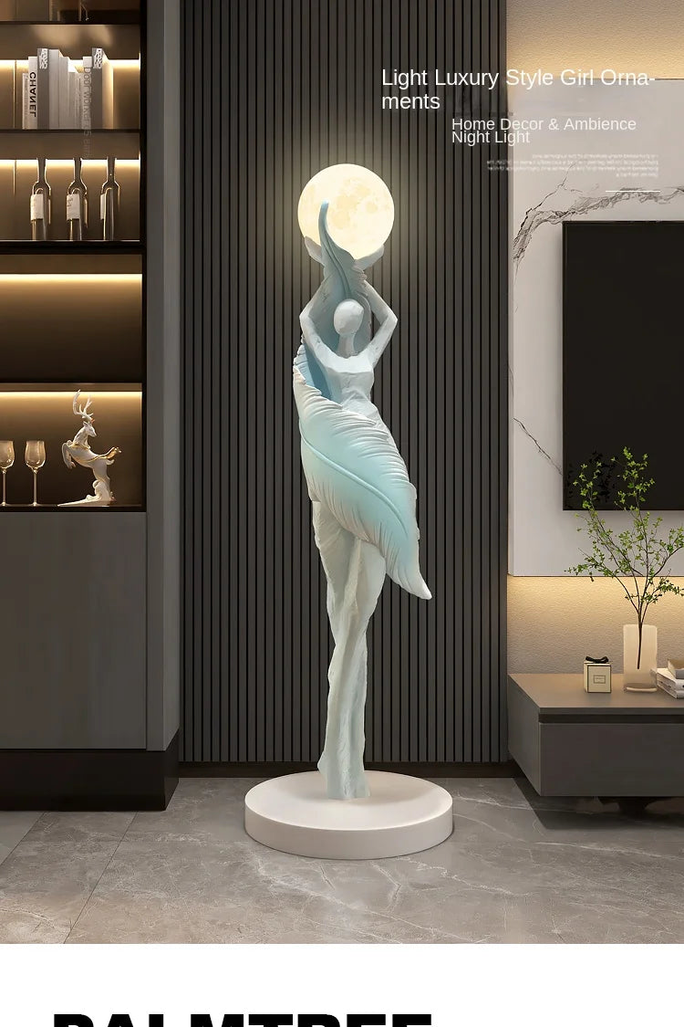 Home Decor Pena Abstrata Menina Arte Escultura, Tamanho Grande Figura Estátua, Sala de Estar Decoração Pavimento, Resina Artesanato Presente, Arte Moderna Ornamento