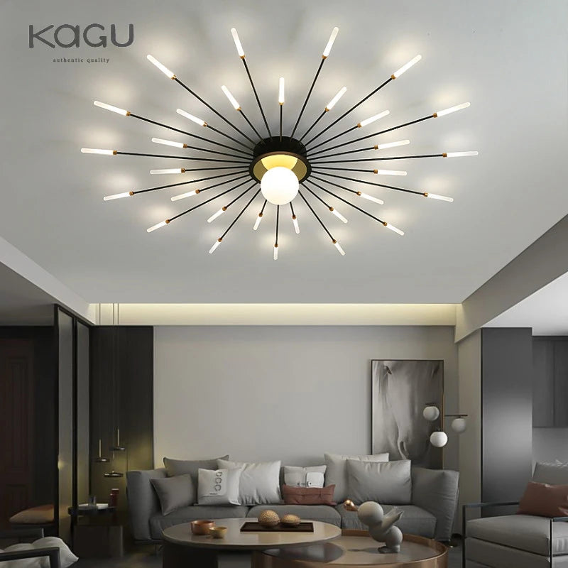 Kagu luzes de teto modernas led lustre iluminação interna para quarto hall sala de estar quarto infantil lâmpadas acrílicas quadro de fixação 175-260v