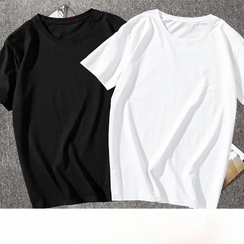 100% algodão sólido tshirts dos homens de manga curta moda marca tendência branco preto roupas t mulher produtos personalizados verão