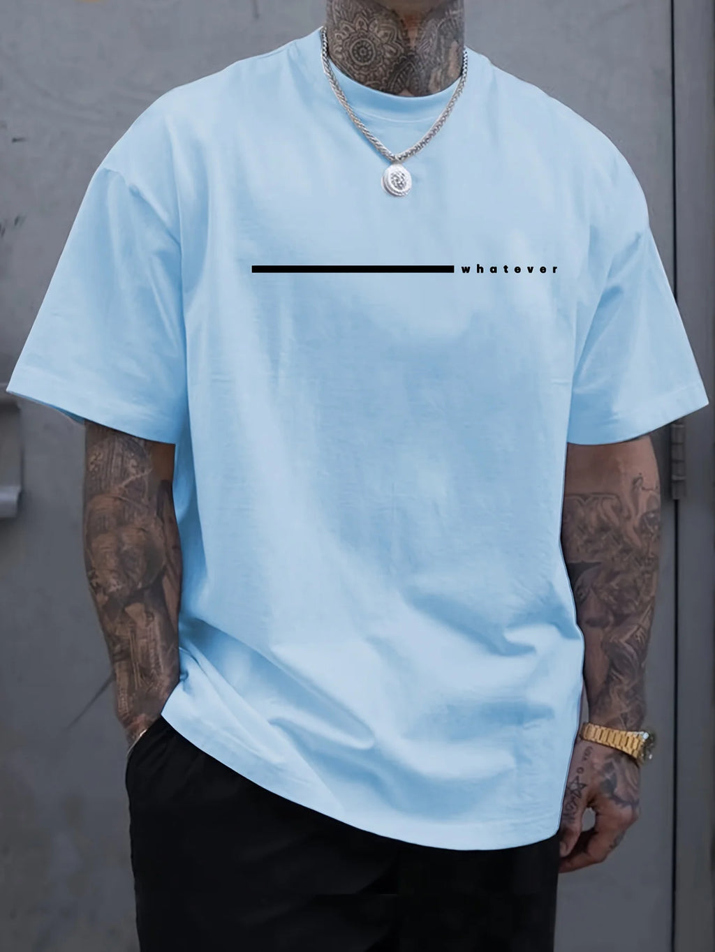 Verão masculino casual esportes solto plus size qualquer carta impressa confortável em torno do pescoço manga curta camiseta