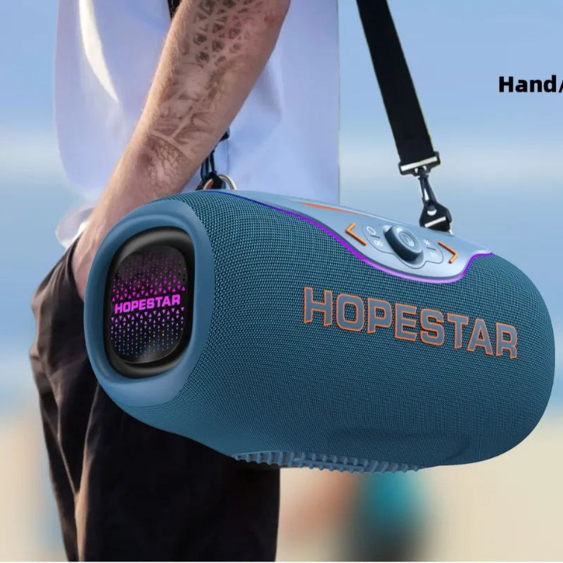 HOPESTAR A6 CLUB Alto-falante Bluetooth Super Bass 200W - Emparelhamento TWS de última geração, IPX6 à prova d'água, sistema de áudio portátil para festas ao ar livre