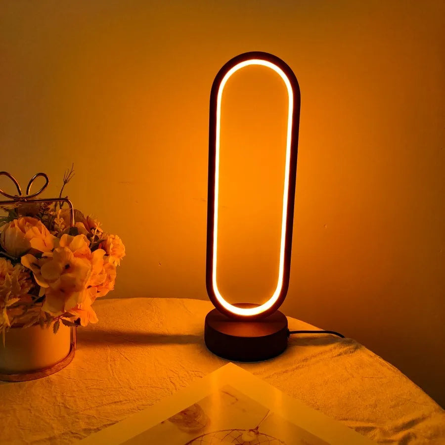 1pc lâmpada quarto anel lâmpada sala de estar três cores escurecimento lâmpada de cabeceira led night light
