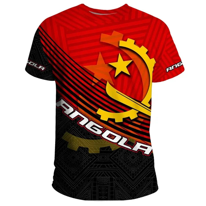 Angola bandeira mapa impressão 3d t camisa para roupas masculinas emblema nacional esporte camisa dashiki festival presente feminino tshirt crianças streetwear