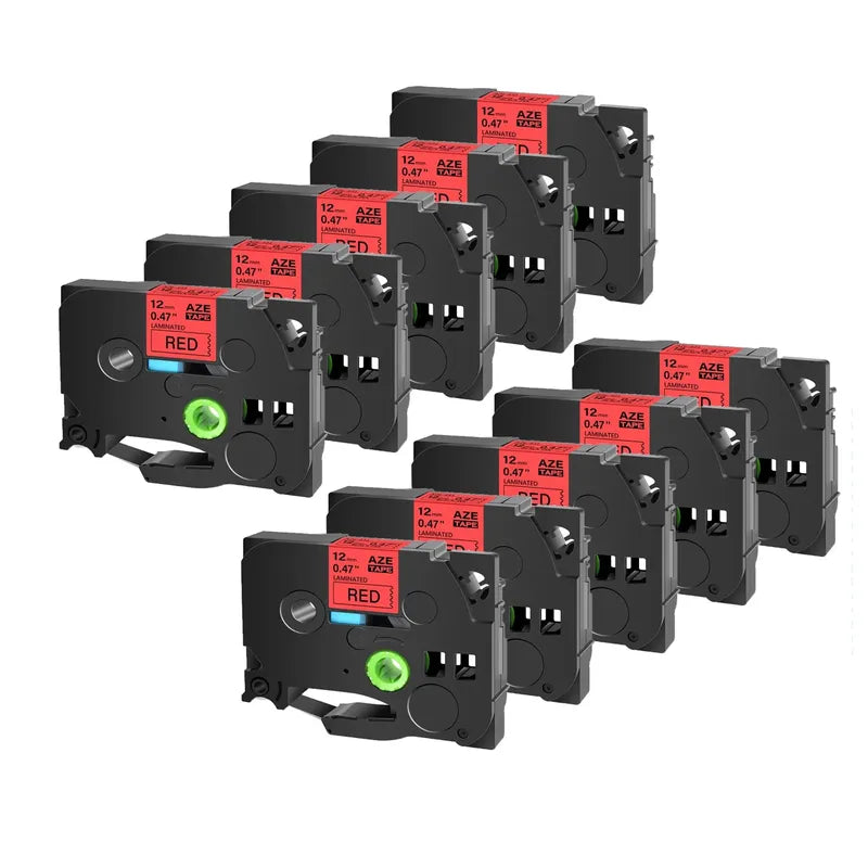 GREENCYCLE 10PCS TZe231 241 251 335 Ribbon Compatible for Brother Ptouch Maker Black on white Label tape 6mm 9mm 12mm 18mm 24mm