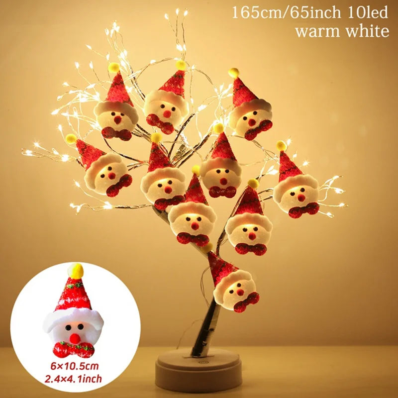 Boneco de neve natal led guirlanda luz da corda feliz natal decorações para casa 2024 cristmas árvore ornamento natal navidad presentes