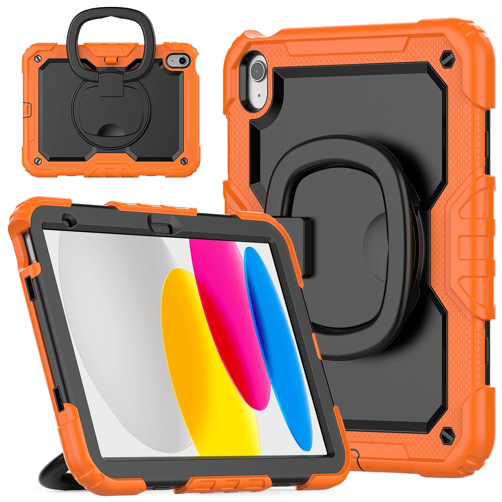 Capa com Alça Universal para iPad A16 2025 11ª Geração 10.9 2022 10ª Geração. Com Alça de Ombro, Suporte Giratório 360°, Capa Híbrida para Crianças