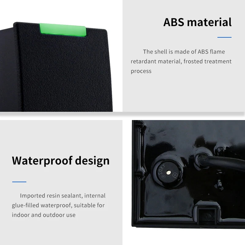 Dispositivo de cartão de leitura rfhid rs232, durável, à prova d'água, rfid, 125khz, baixa frequência, wiegand26 ~ 37bit, rs485, hidrs232, comunicação de nível ttl