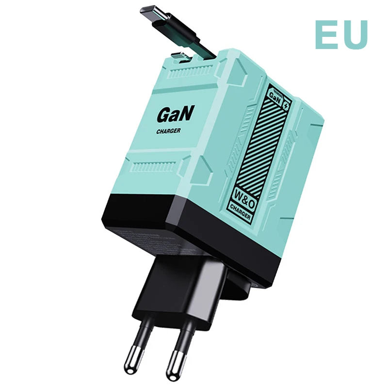 {MX} Carregador inteligente retrátil duplo PD + USB Plugue EUA / Reino Unido / UE 2 em 1 Carregador Gan 20W PD3.0 Carregador de carregamento rápido