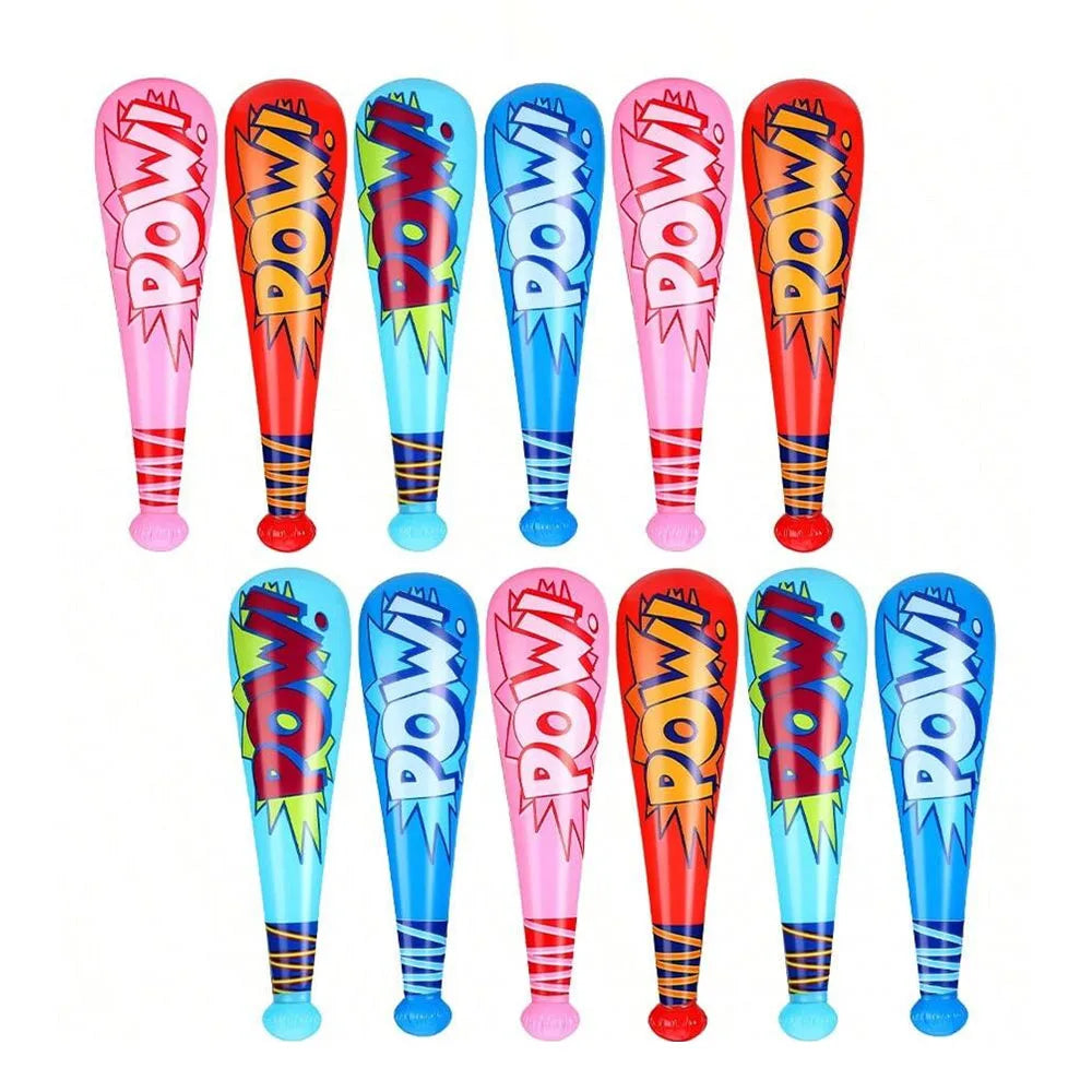 POW Inflável Cartoon Baseball Bat, Brinquedos De Jogo De Água, Presente De Festa, Vara, 12Pcs