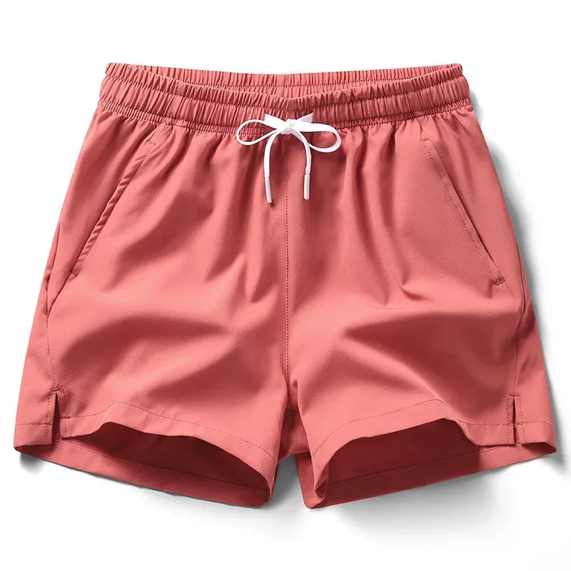 Calções de ginásio dos homens esportes sweatpants bolsos ginásio shorts casuais básicos calças leves correndo jogging praia shorts masculino banho