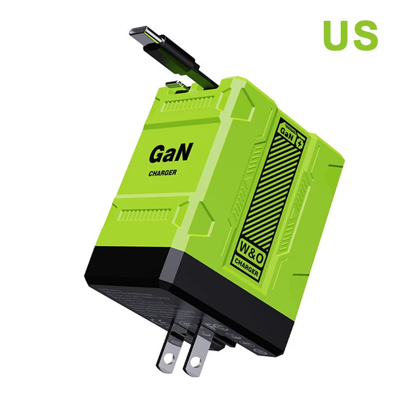 {MX} Carregador inteligente retrátil duplo PD + USB Plugue EUA / Reino Unido / UE 2 em 1 Carregador Gan 20W PD3.0 Carregador de carregamento rápido