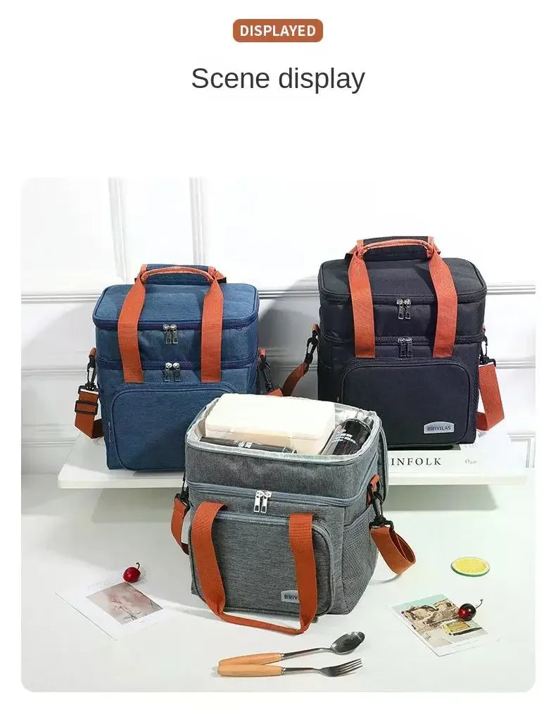 Saco de almoço térmico portátil piquenique alimentos refrigerador sacos caso isolado durável à prova dwaterproof água escritório lancheira alça ombro caixa refrigeração