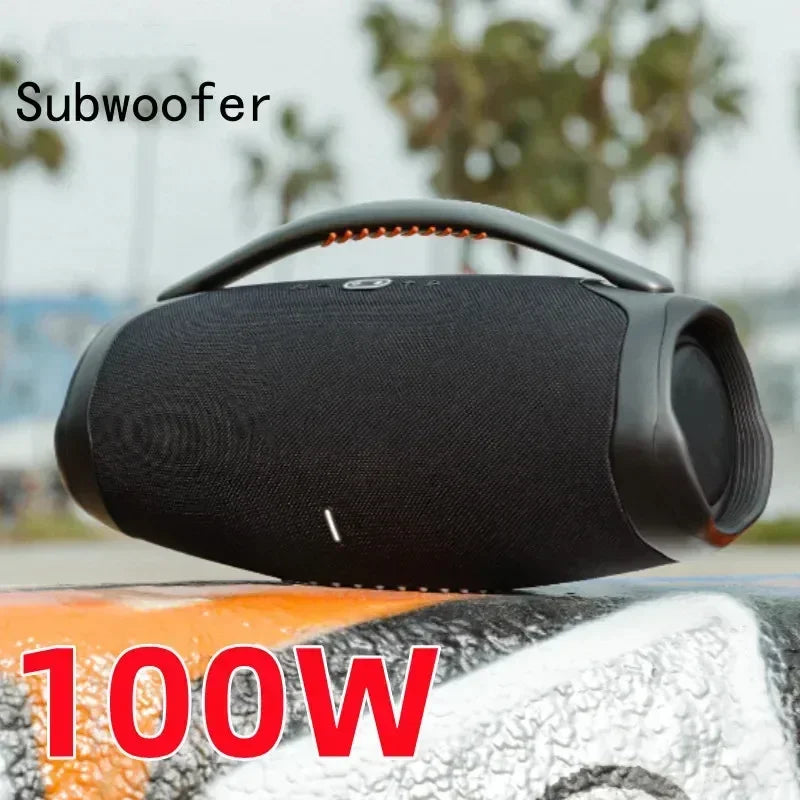 Portátil à prova d100 água 100w de alta potência bluetooth alto-falante rgb luz colorida sem fio subwoofer 360 estéreo surround tws boom box