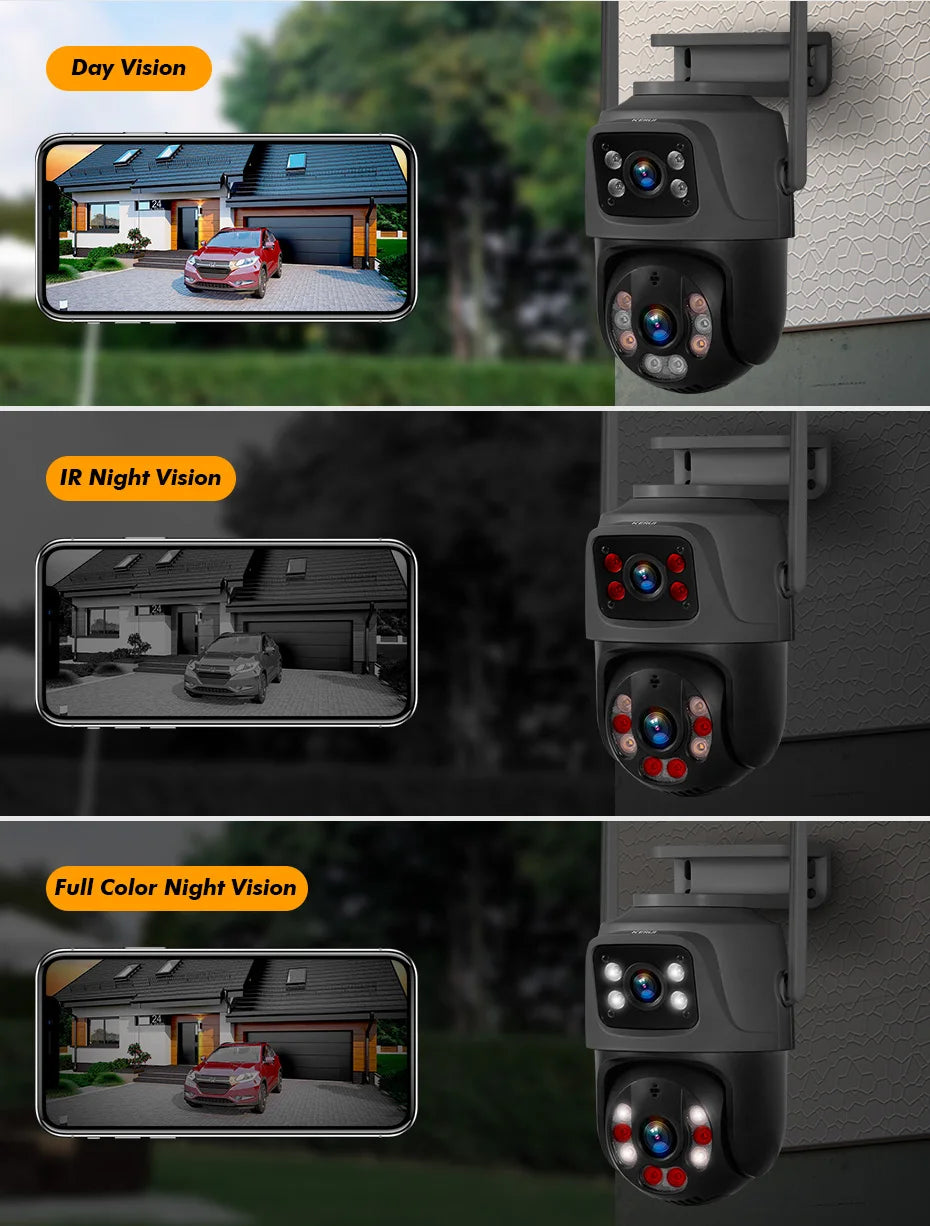 Kerui sem fio 6mp lente dupla wifi câmera ip 8ch nvr tela lcd de 7 polegadas gravador de vídeo sistema de câmera de segurança em casa vigilância