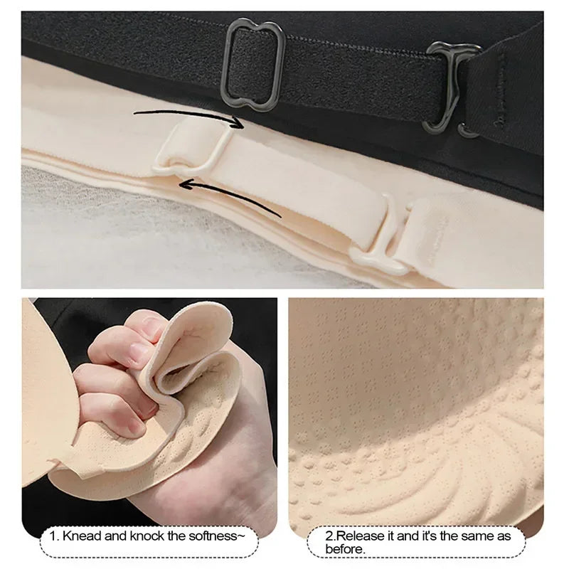 Sutiã invisível feminino profundo u mergulho sutiãs sem costas para vestidos lingerie sexy com alça transparente push up sem alças underwea