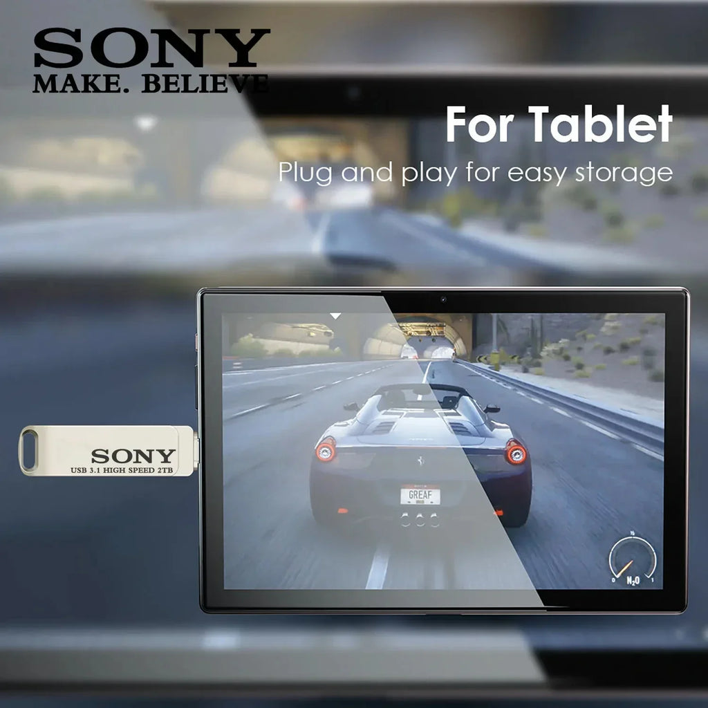 Sony usb 2tb flash pen drive 2 em 1 otg usb 3.1 metal memória vara duplo c pendrive 128gb 256gb 512gb 1tb de armazenamento de alta velocidade de