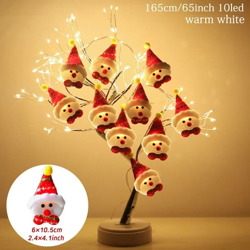 Boneco de neve natal led guirlanda luz da corda feliz natal decorações para casa 2024 cristmas árvore ornamento natal navidad presentes