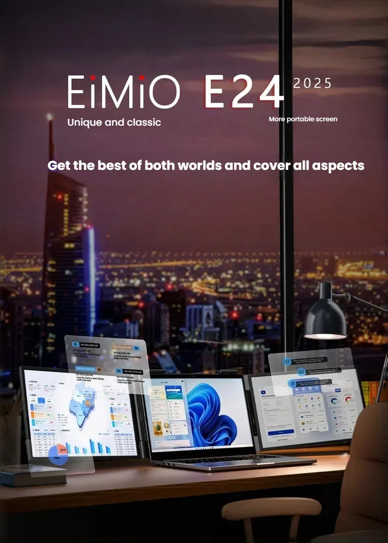 "Monitor portátil de tela dupla de 14 polegadas – Extensor de laptop Plug & Play, display secundário para configuração de tela dupla/tripla"