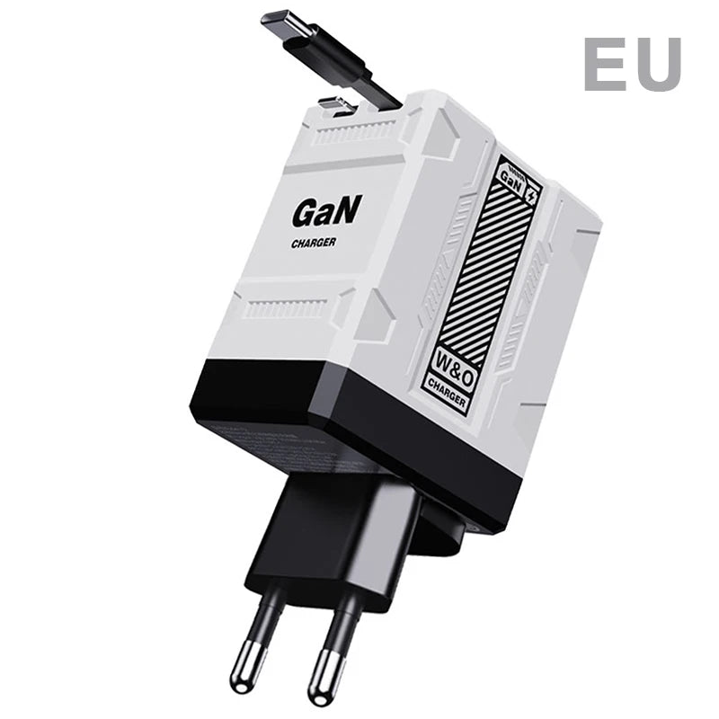 {MX} Carregador inteligente retrátil duplo PD + USB Plugue EUA / Reino Unido / UE 2 em 1 Carregador Gan 20W PD3.0 Carregador de carregamento rápido