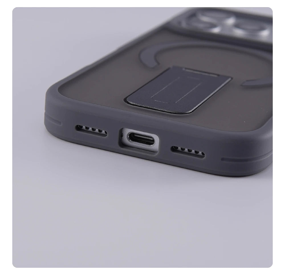 Luxo fosco translúcido titular caso magnético para iphone 17 pro max ar 16 15 plus 14 13 12 para magsafe pára-choques capa à prova de choque