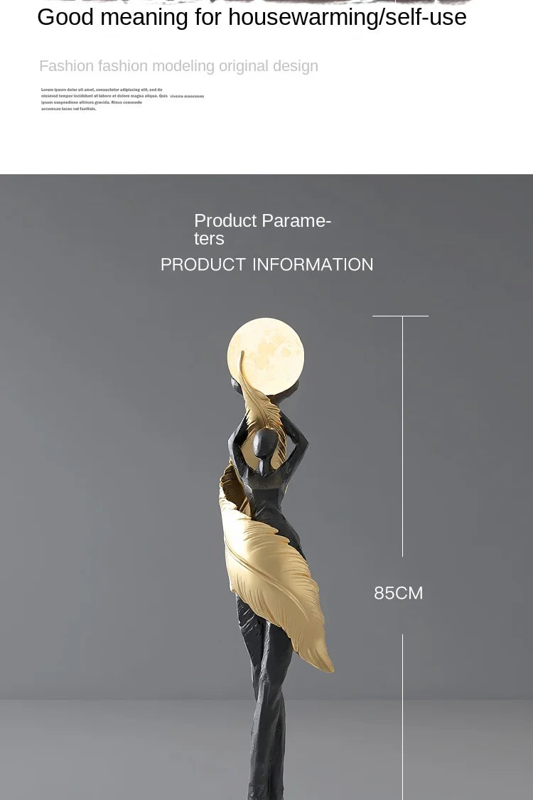 Home Decor Pena Abstrata Menina Arte Escultura, Tamanho Grande Figura Estátua, Sala de Estar Decoração Pavimento, Resina Artesanato Presente, Arte Moderna Ornamento
