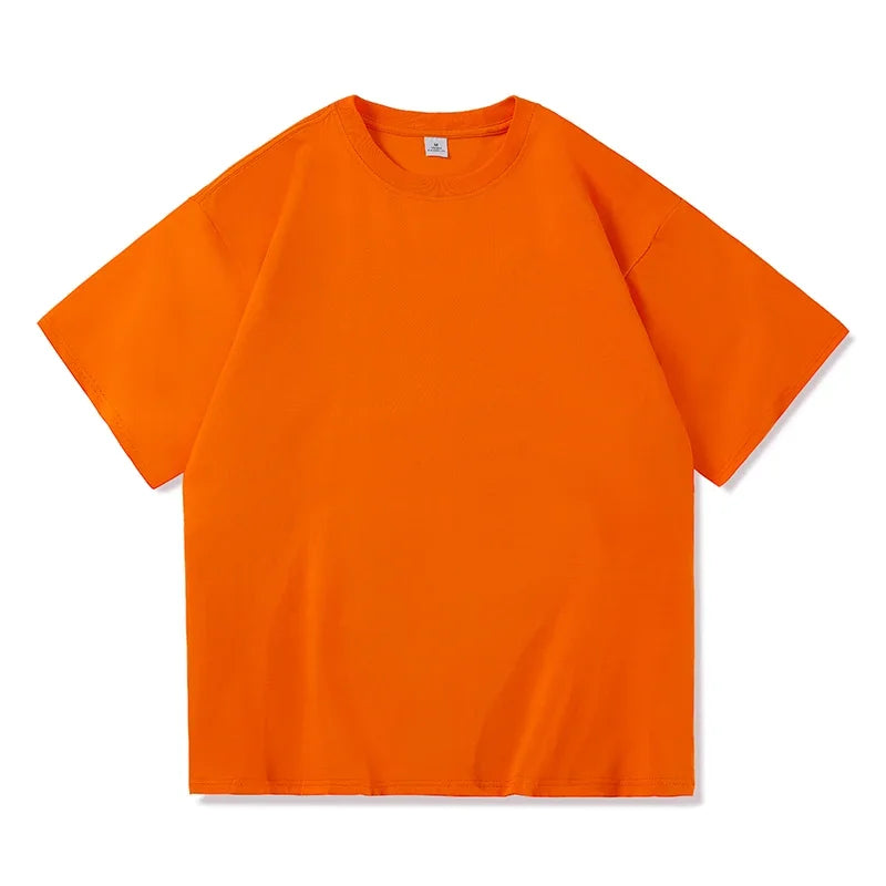 T-shirt macia com decote em O masculino, tops casuais diários, camiseta solta, cores sólidas, preto, branco, vermelho, azul, básico, verão, novo, S-3XL