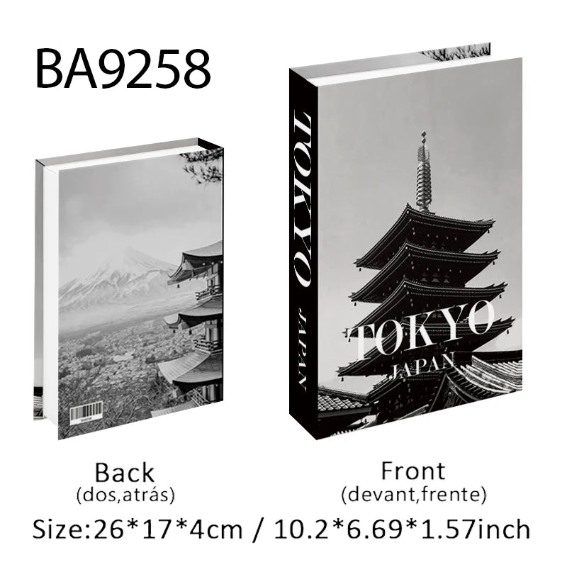 Caixa de armazenamento de livro falso que pode ser aberta, livros decorativos de luxo, mesa de café, ornamento, prateleira de quarto, decoração nórdica de interiores, decoração de casa