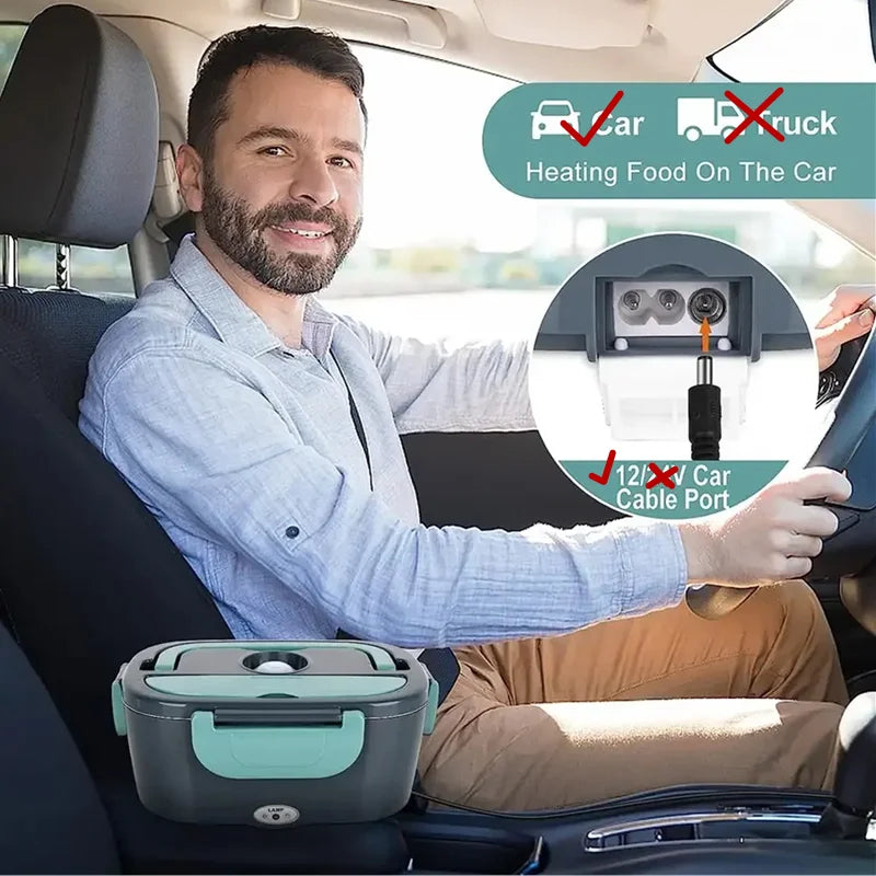 Novo 1.5l 60w lancheira elétrica aquecedor de alimentos portátil aquecedor de alimentos para carro ou casa à prova de vazamento almoço aquecimento microondas para caminhantes