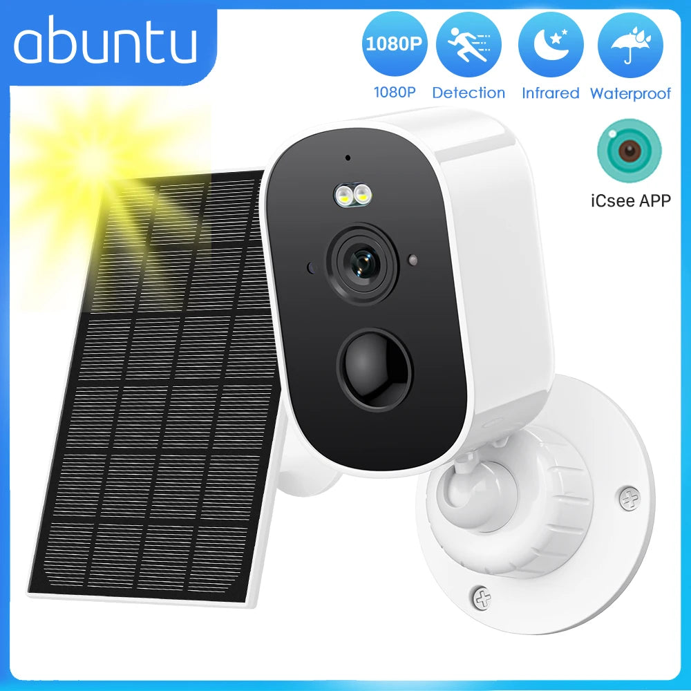 1080p wifi câmera solar ao ar livre sem fio alimentado por bateria bala câmera de segurança pir alarme movimento armazenamento em nuvem áudio em dois sentidos