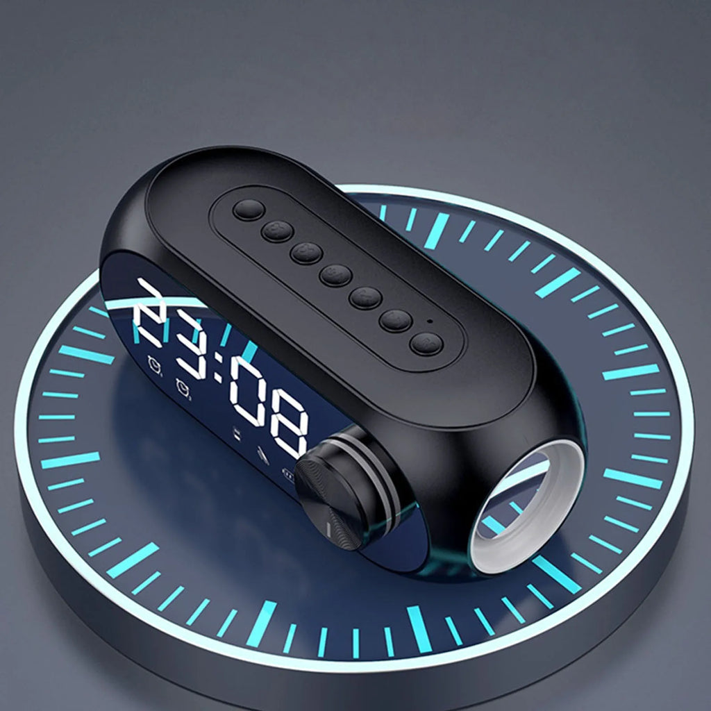 Alto-falante sem fio rgb bt com despertador, caixa de som estéreo portátil, rádio recarregável, reprodutor de música fm para festa, viagens ao ar livre