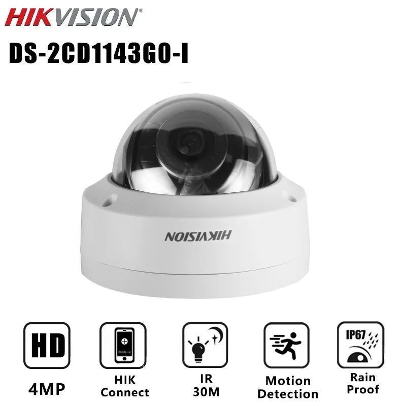 Hikvision original DS-2CD1143G0-I 4mp câmera ip poe outdoot ip67 e ik10 visão noturna 30m hik-connect app câmera de vigilância