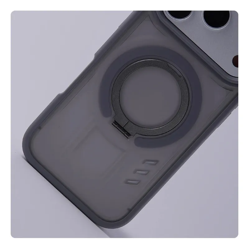 Matte Translucent Magnetic Holder Bumper Case for iPhone 17 Pro Max Air 16 15 14 Plus 13 12 For Magsafe Wireless Charge Cover
